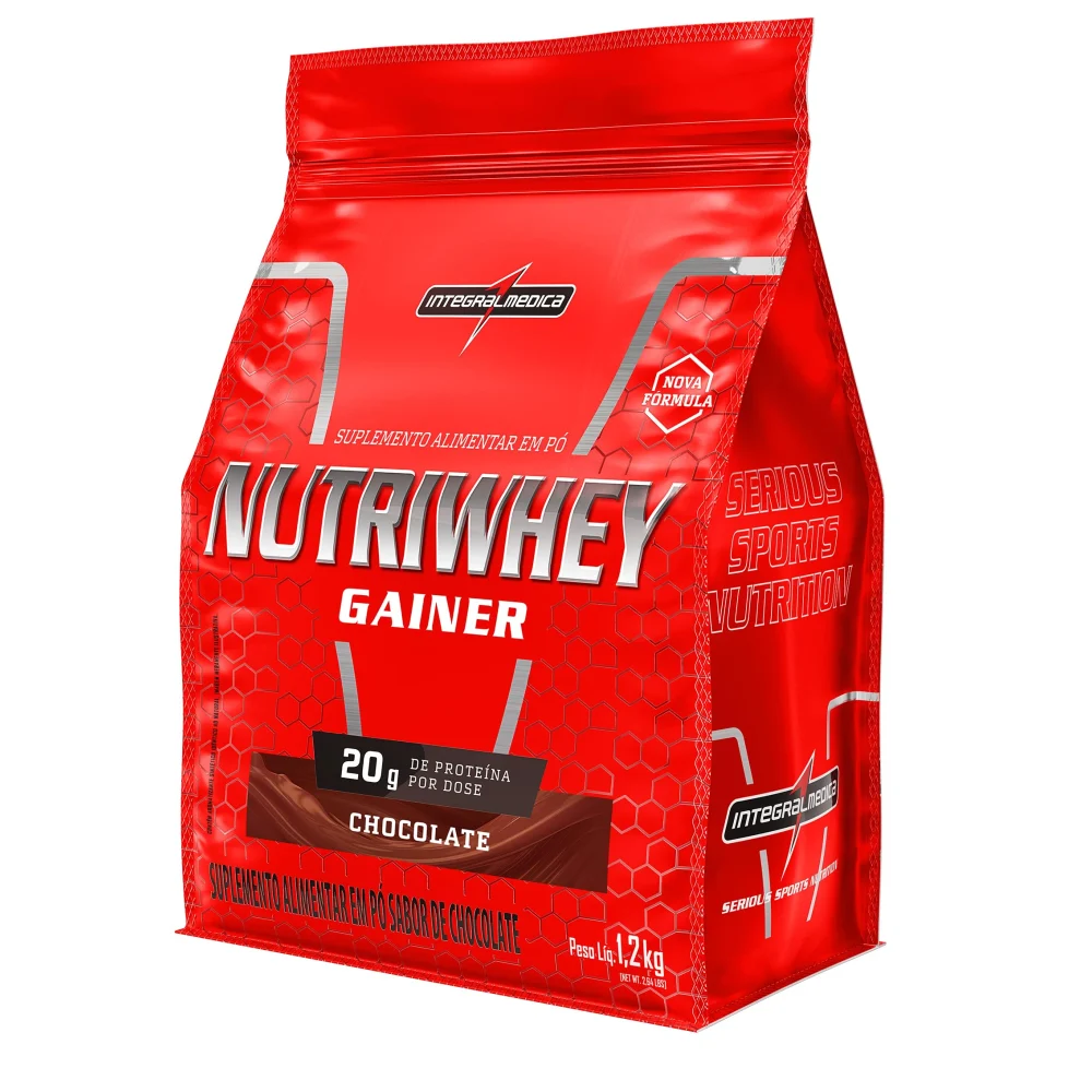 Nutri Whey chocolate Gainer 1,2 kg Integralmédica — embalagem