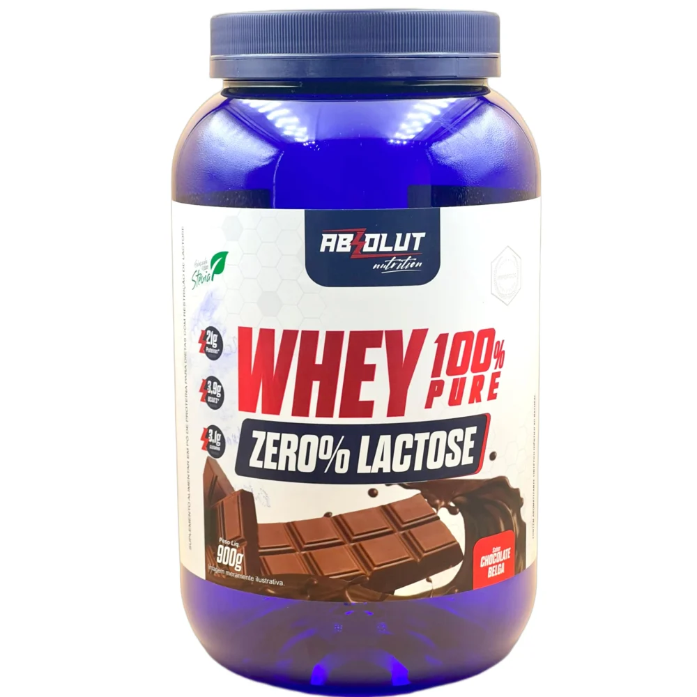 Absolut Whey 100% Zero Lactose chocolate Absolut Nutrition 900 g — embalagem