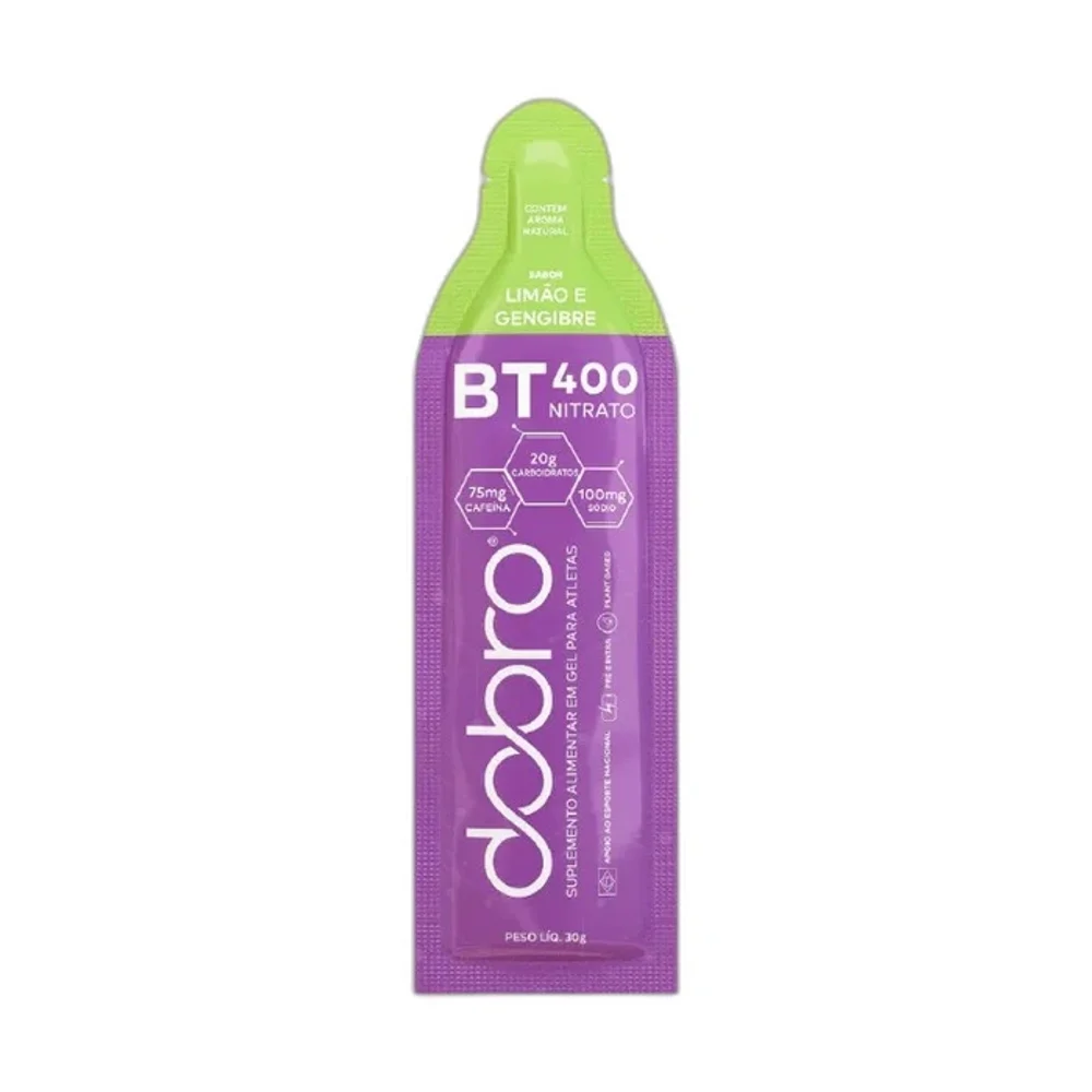 Dobro Bt Nitrato Gel limão e gengibre com cafeína, 30 g — embalagem
