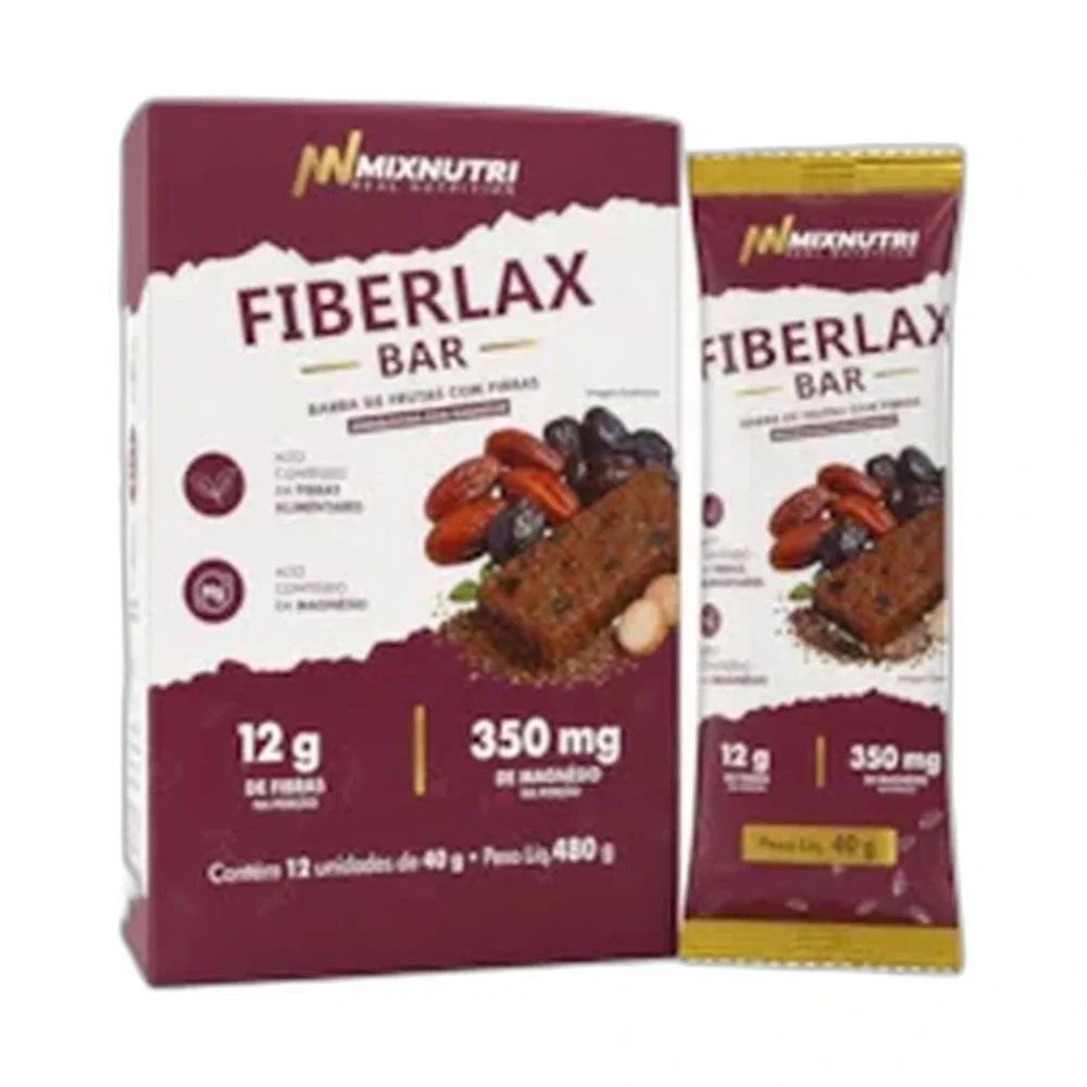 Mix Nutri Fiberlax Bar 12x40g, 12 × 40 g — embalagem