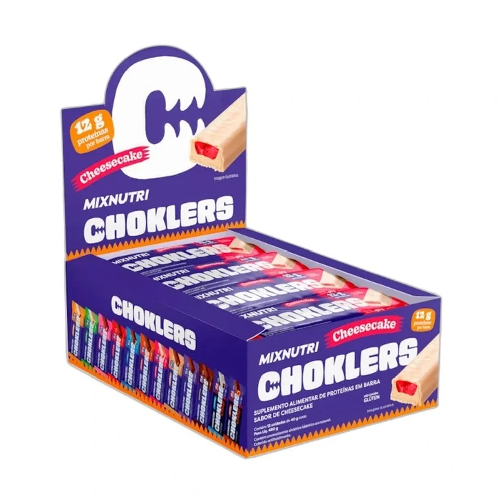 Mix Nutri Choklers Cheesecake 12x40g, 12 × 40 g — embalagem