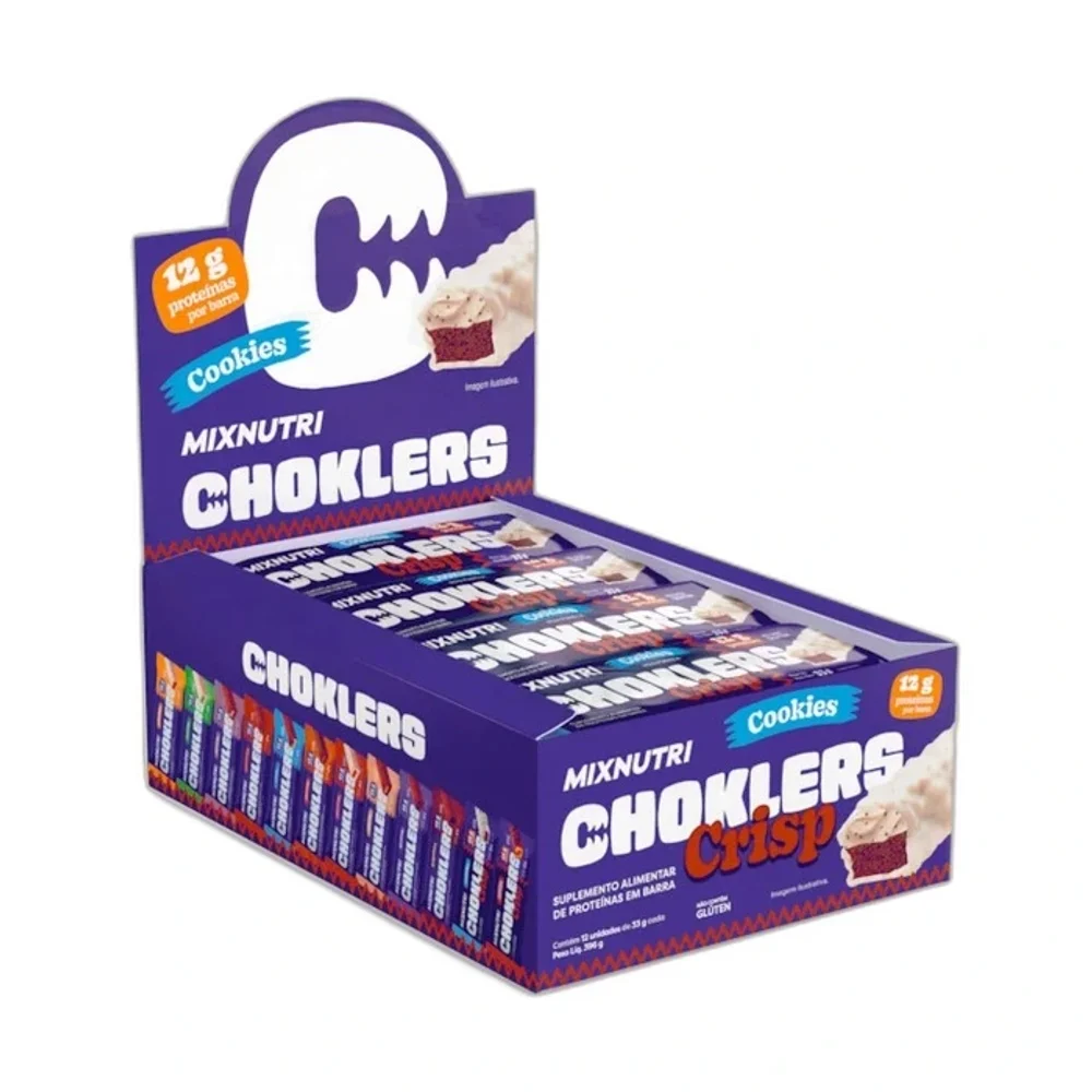 Mix Nutri Choklers Crisp Cookies 12x33g, 12 × 33 g — embalagem