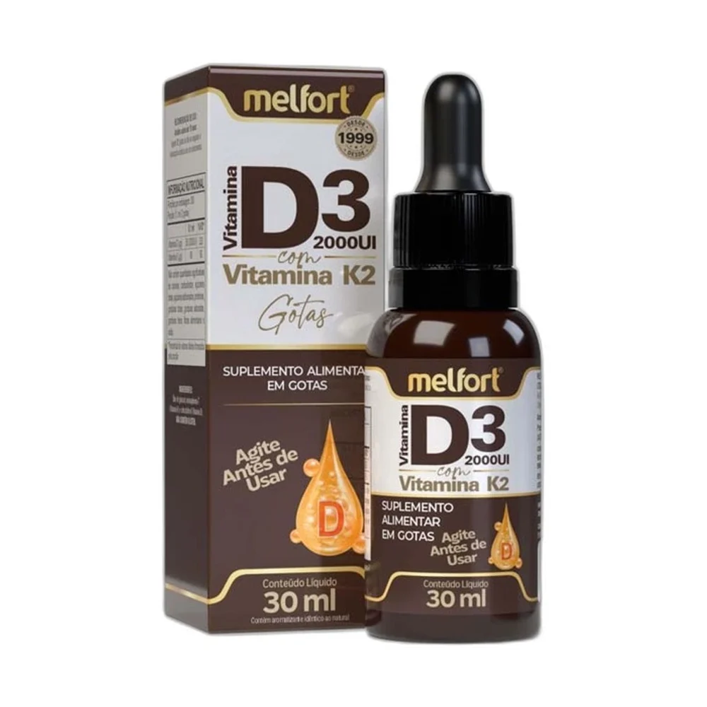 Meltfort vitamina D3+ K2 30 ml Melfort — embalagem