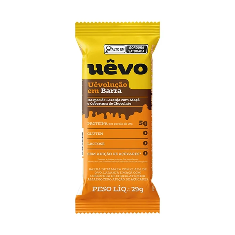 UÊVO Bar Laranja, Maçã e Chocolate 29 g — embalagem