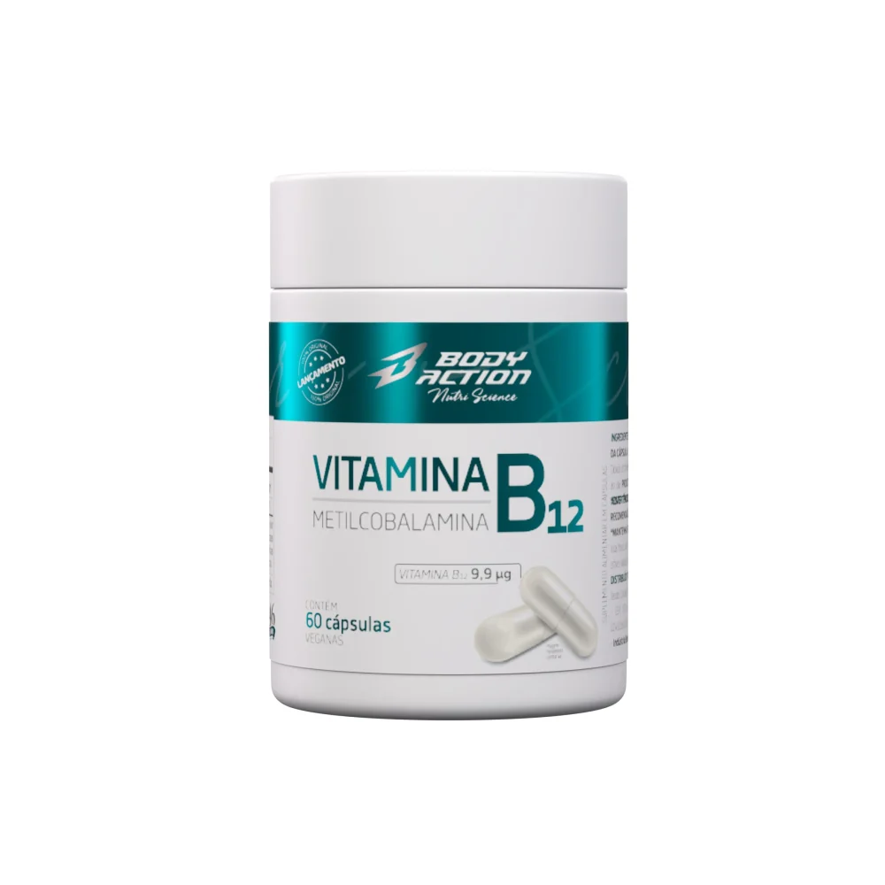 Vitamina B12 Metilcobalamina 60 cápsulas Body Action — embalagem