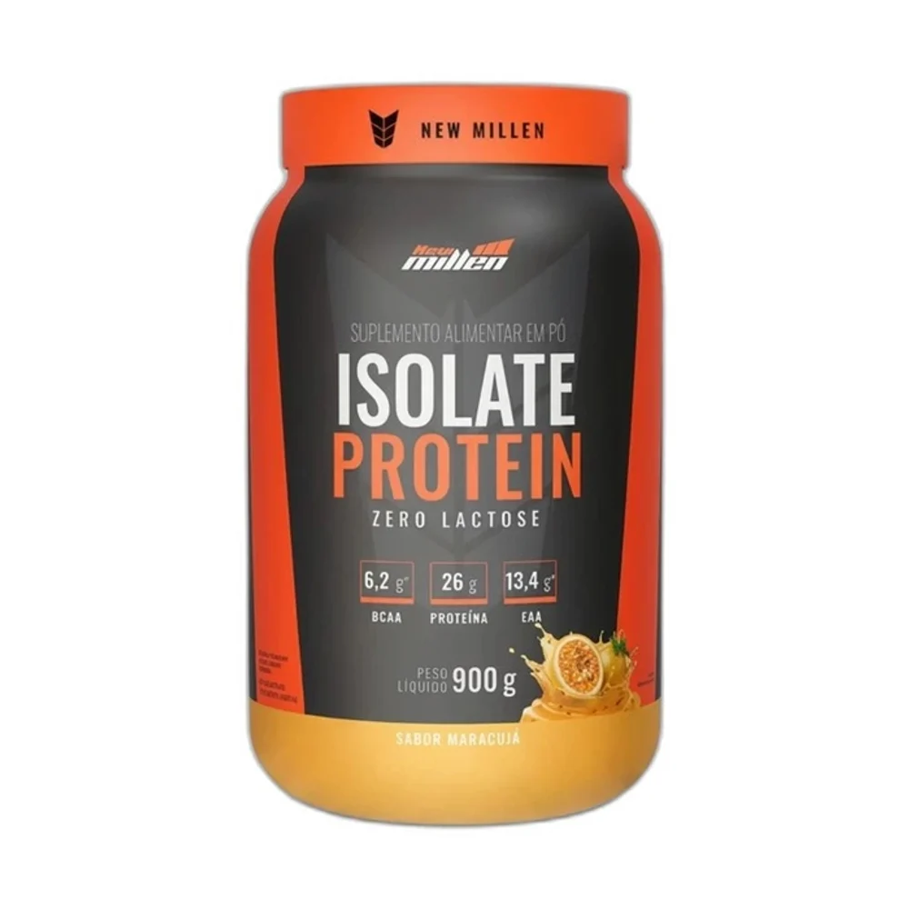 New Millen Isolate Protein maracujá 900 g Pote — embalagem