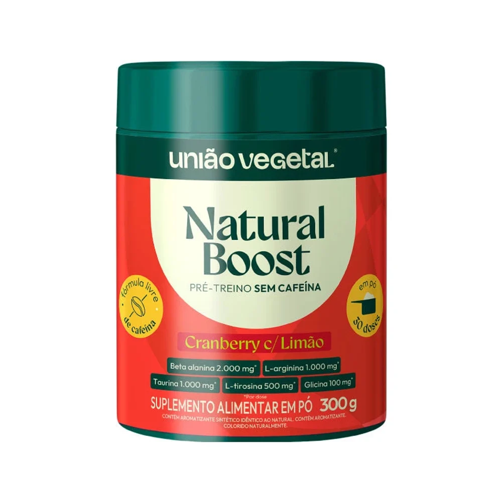 Natural Boost Cranberry com Limão União Vegetal 300 g — embalagem