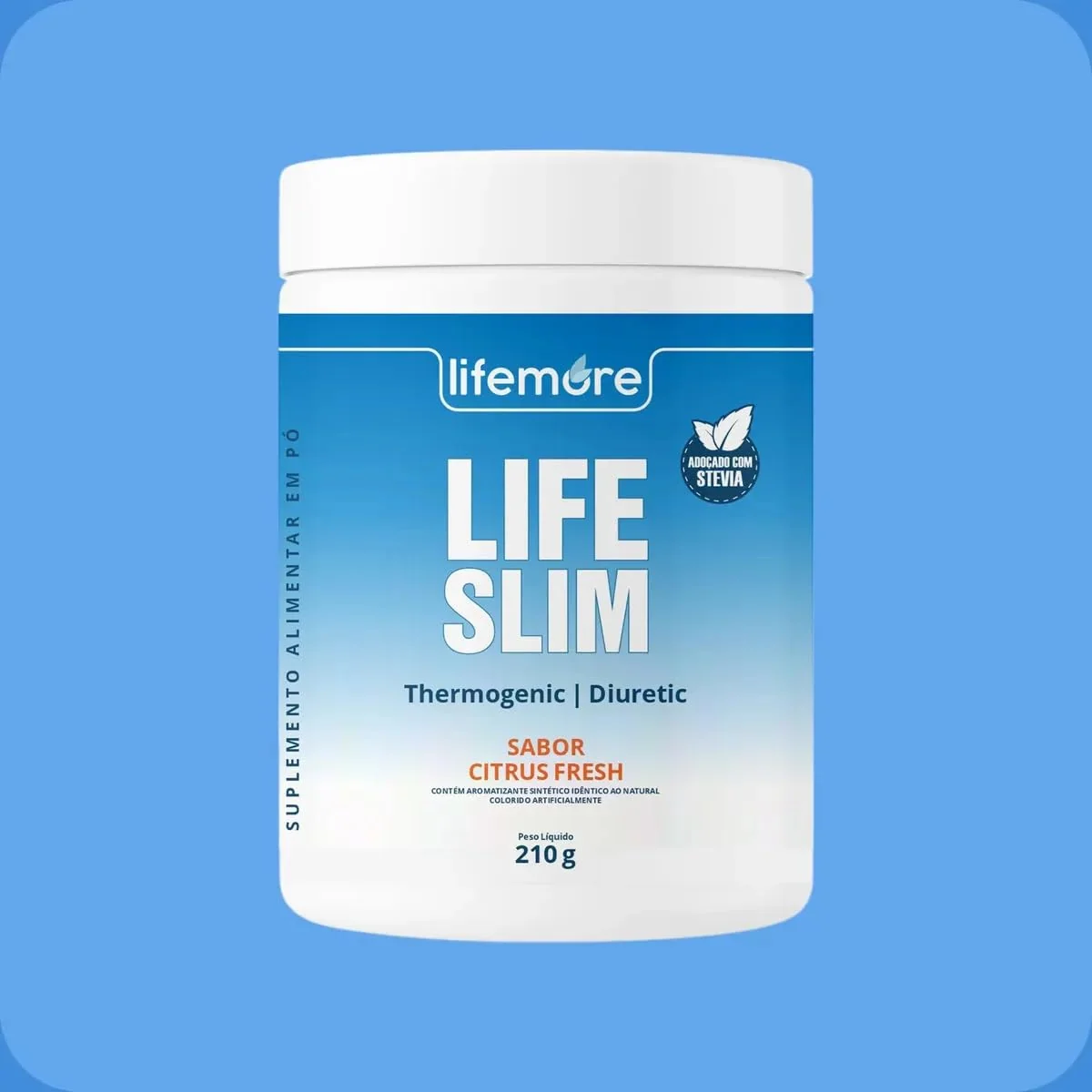 Pote Life Slim LifeMore sabor Citrus Fresh, 210 g, adoçado com stevia