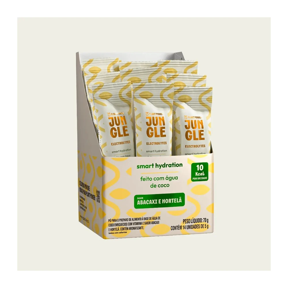 Jungle Electrolytes Abacaxi e Hortelã, 14 sachês de 5 g — embalagem