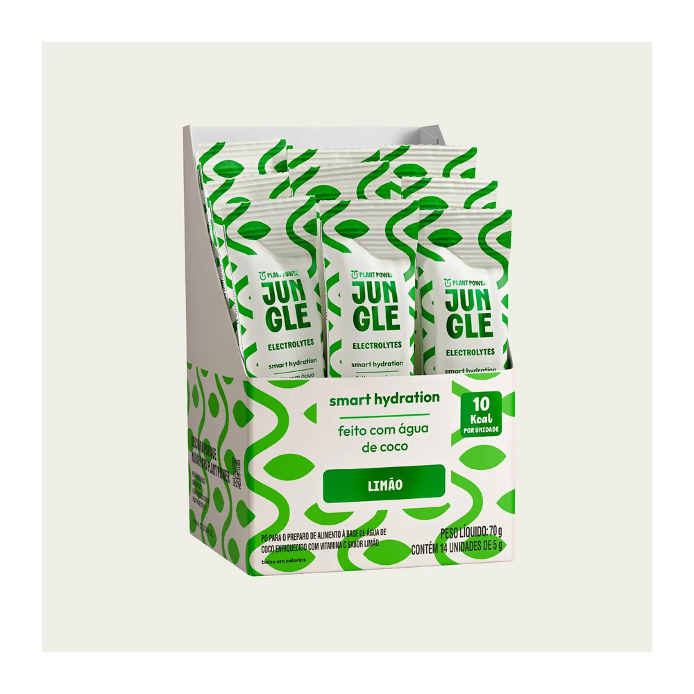 Jungle Electrolytes Limão, 14 sachês de 5 g — embalagem