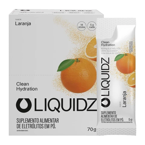 Liquidz Laranja, 14 sachês de 5 g — embalagem