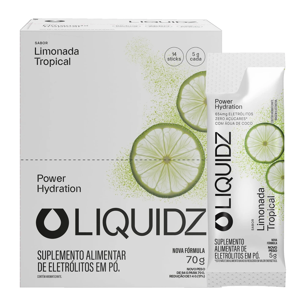 Liquidz Limonada Tropical, 14 sachês de 5 g — embalagem