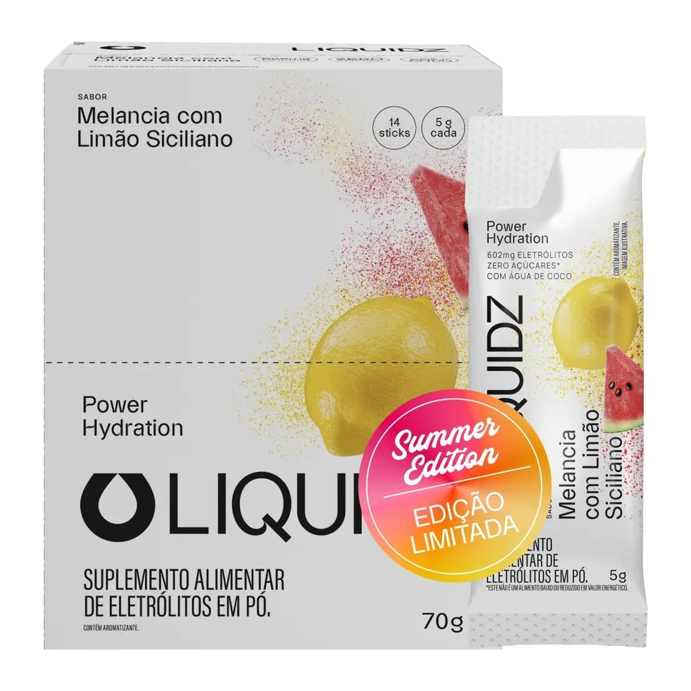 Liquidz Melancia com Limão Siciliano, 14 sachês de 5 g — embalagem
