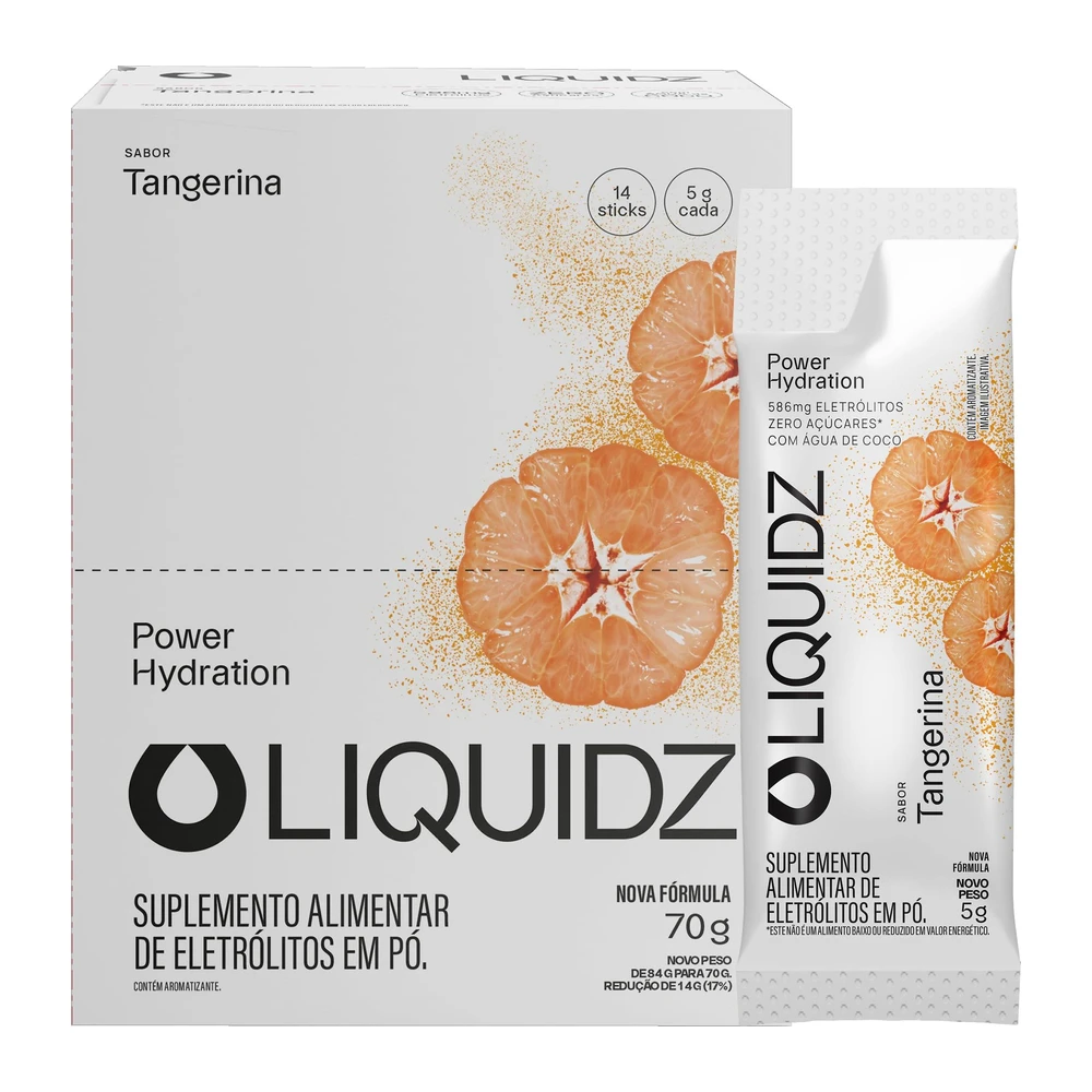 Liquidz Tangerina, 14 sachês de 5 g — embalagem