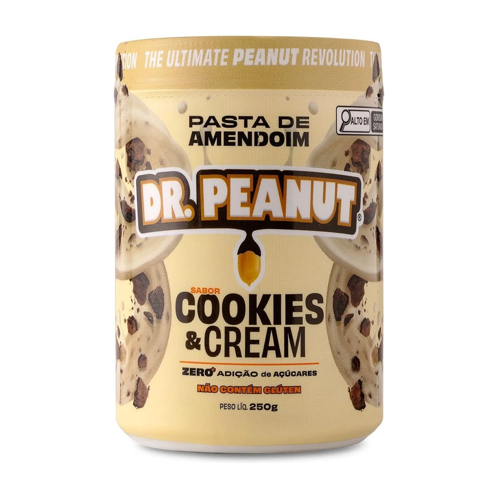 Dr. Peanut Cookies & Cream — pote de 250 g