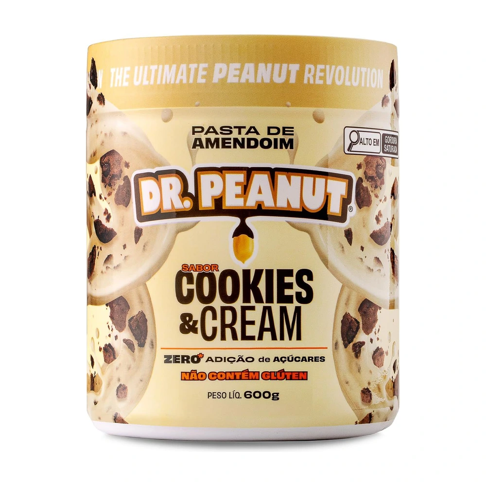 Dr. Peanut Cookies & Cream — pote de 600 g