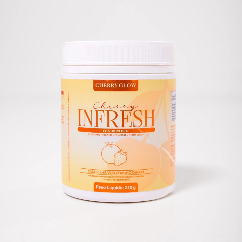 InFresh Cherry Glow Chá Laranja com Morango, 210 g — embalagem principal