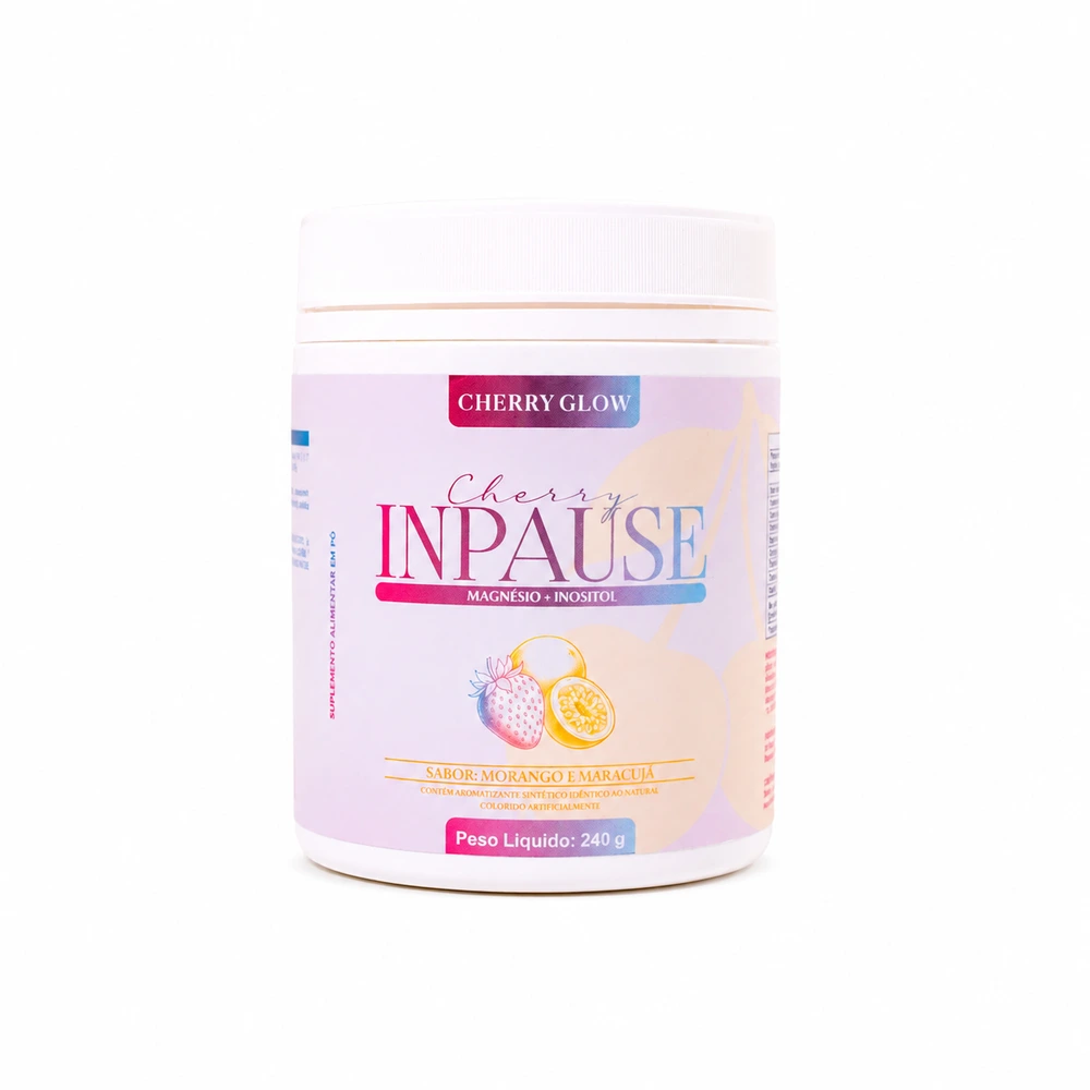 InPause Cherry Glow Magnésio e Inositol, 240 g — embalagem principal