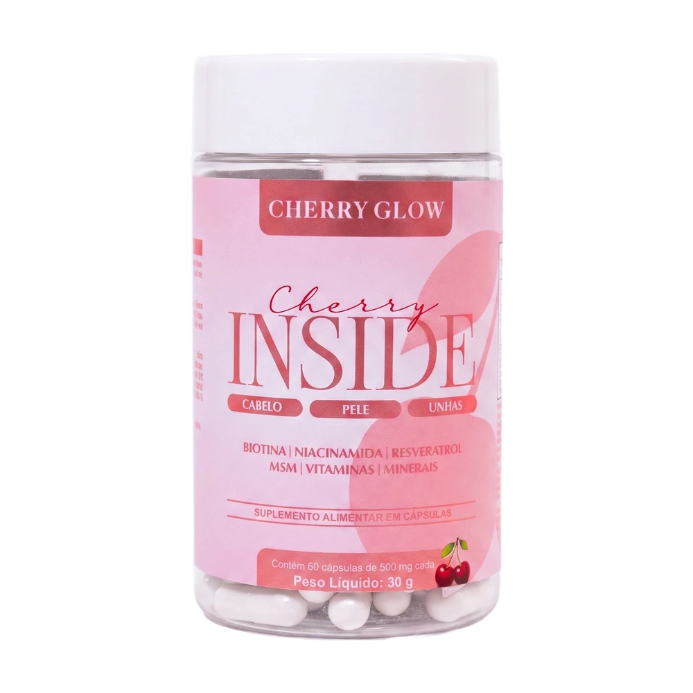 Inside Cherry Glow Cabelo, Pele e Unhas, 60 cápsulas — embalagem principal
