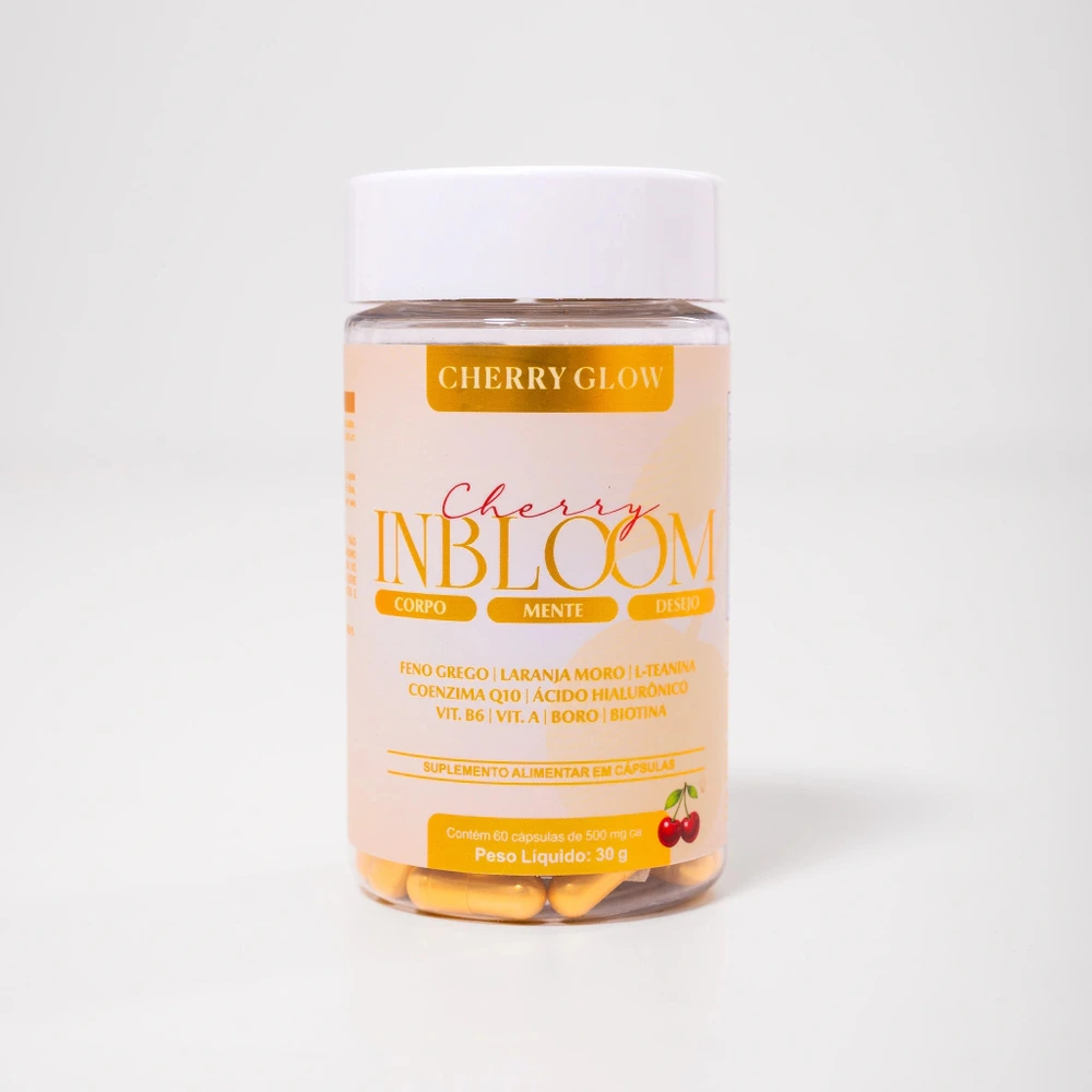 InBloom Cherry Glow, 60 cápsulas — embalagem principal