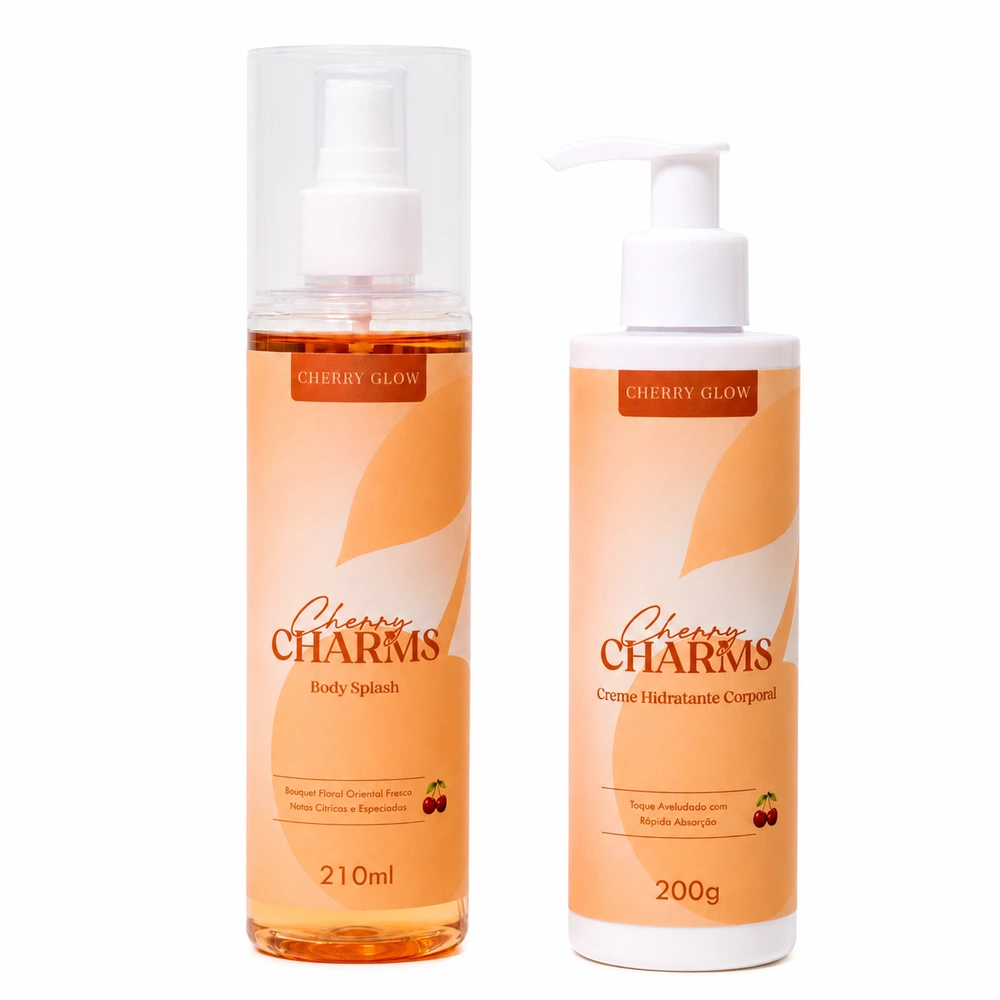 Kit Charms Body Splash + Hidratante Cherry Glow, 210 ml + 200 g