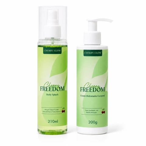 Kit Freedom Body Splash + Hidratante Cherry Glow, 210 ml + 200 g