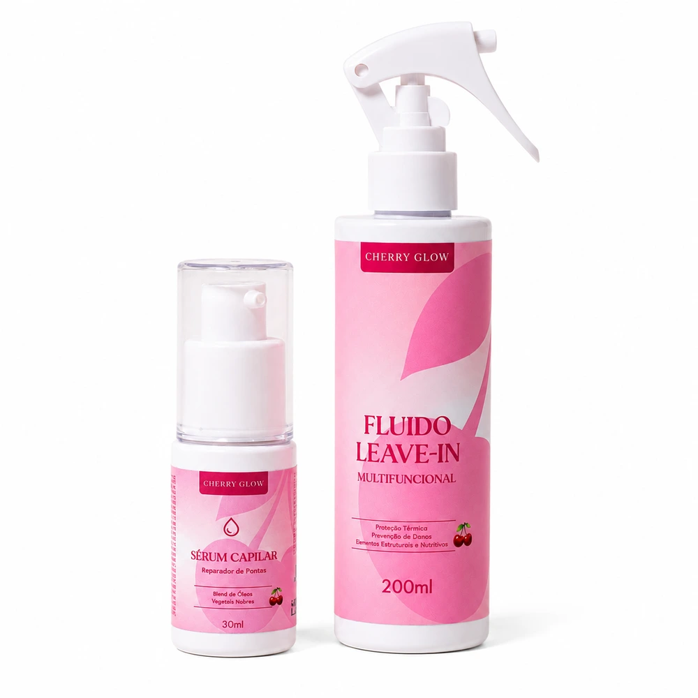 Kit Capilar Leave-in + Sérum Cherry Glow, 200 ml + 30 ml