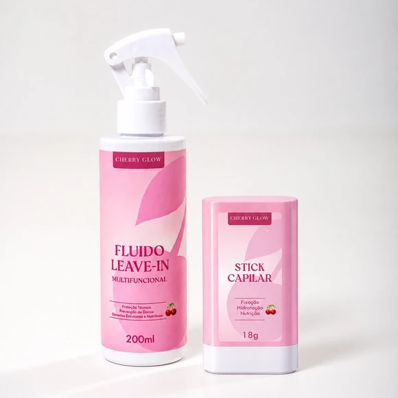 Kit Capilar 2 Cherry Glow: Leave-in 200 ml + Stick 18 g