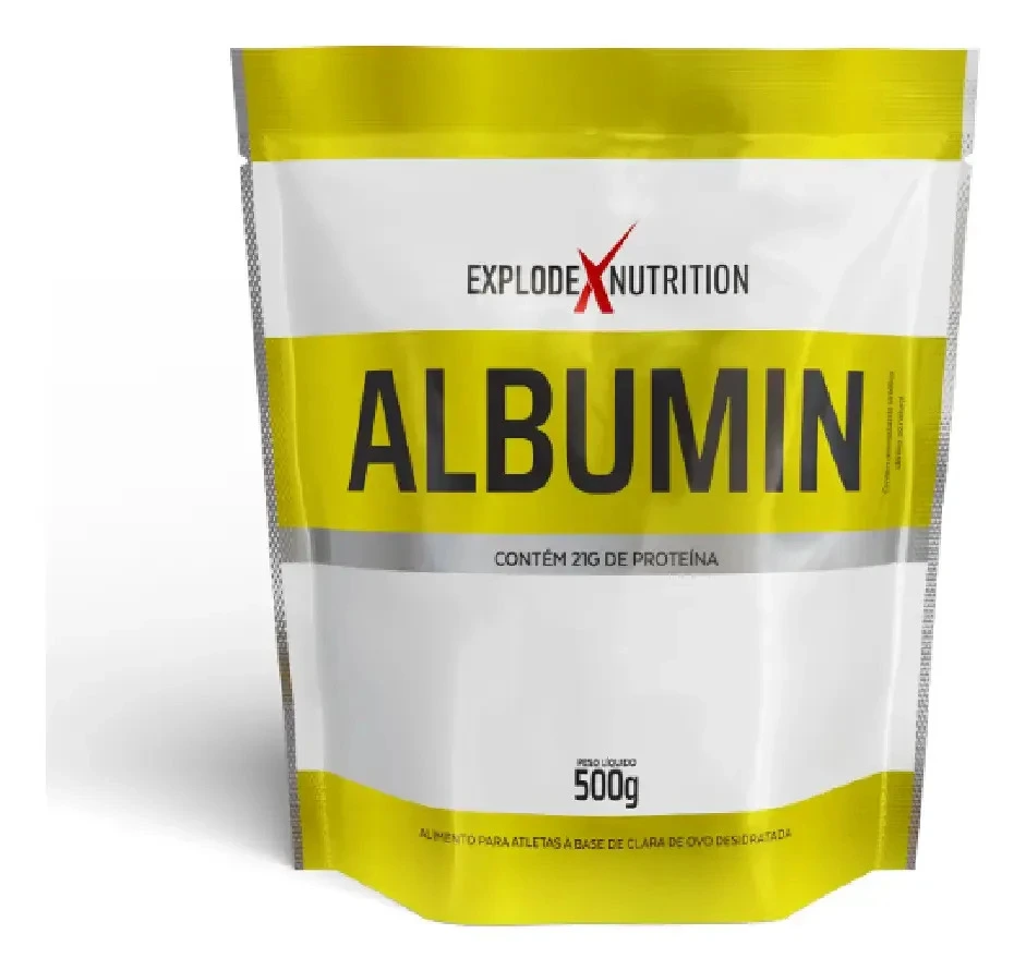 Embalagem refil Albumin Explode Nutrition de 500 g